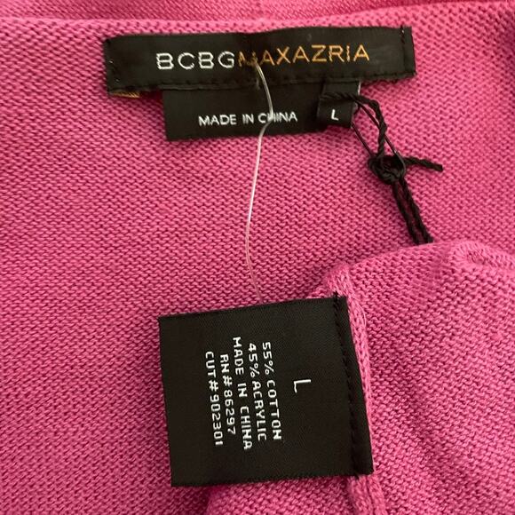 BCBGMaxazria open front belted cardigan long sweater large SP2 9001 - Picture 4 of 12